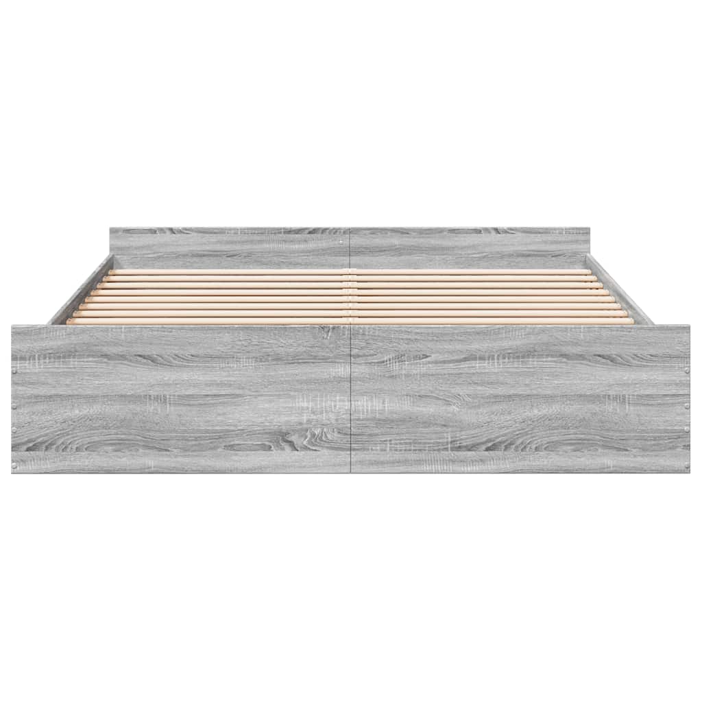 vidaXL Πλαίσιο Κρεβατιού με συρτάρια Γκρι sonoma 180x200εκ. Επεξ. Ξύλο