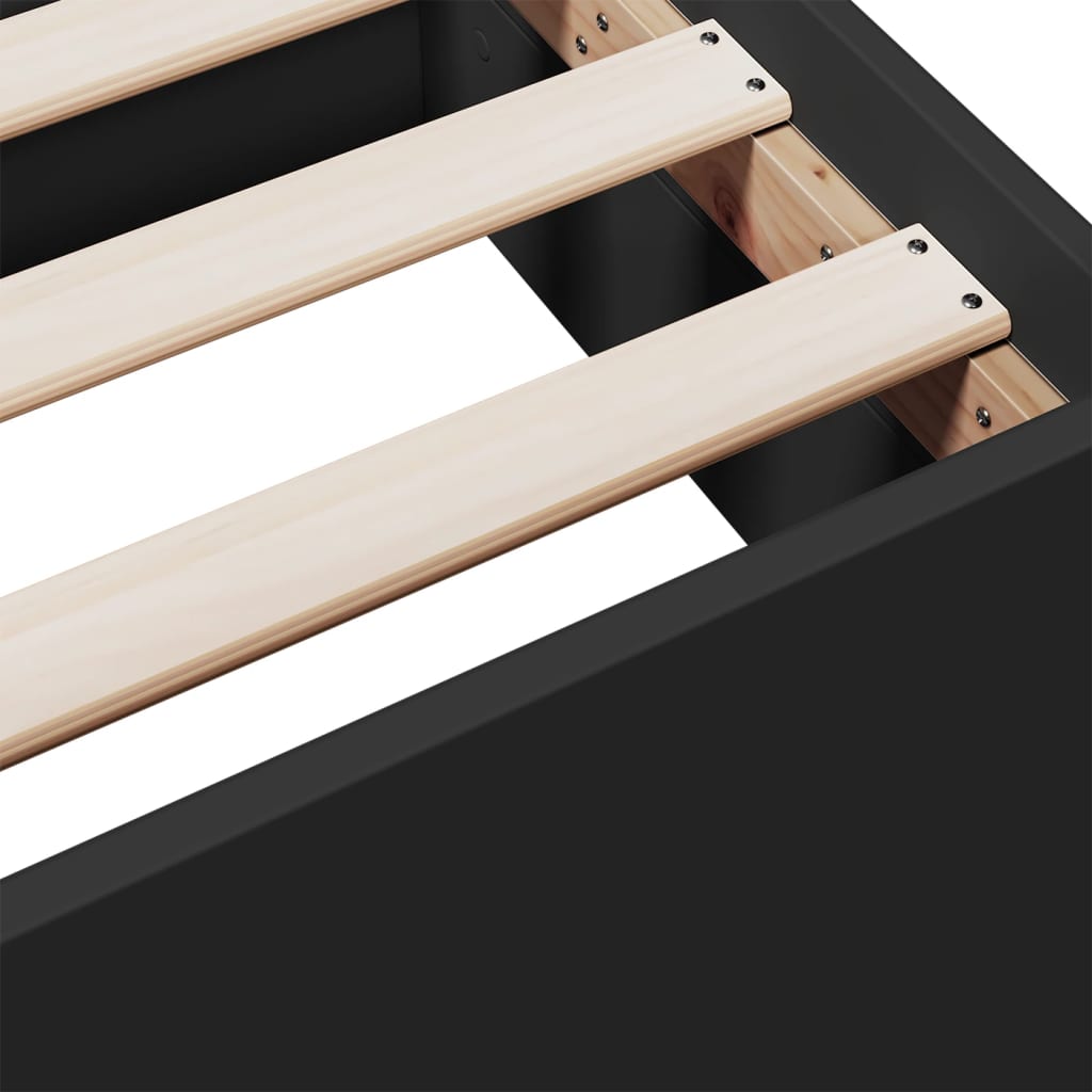 vidaXL Πλαίσιο Κρεβατιού με Συρτάρια Μαύρο 160x200 εκ Επεξεργ. Ξύλο