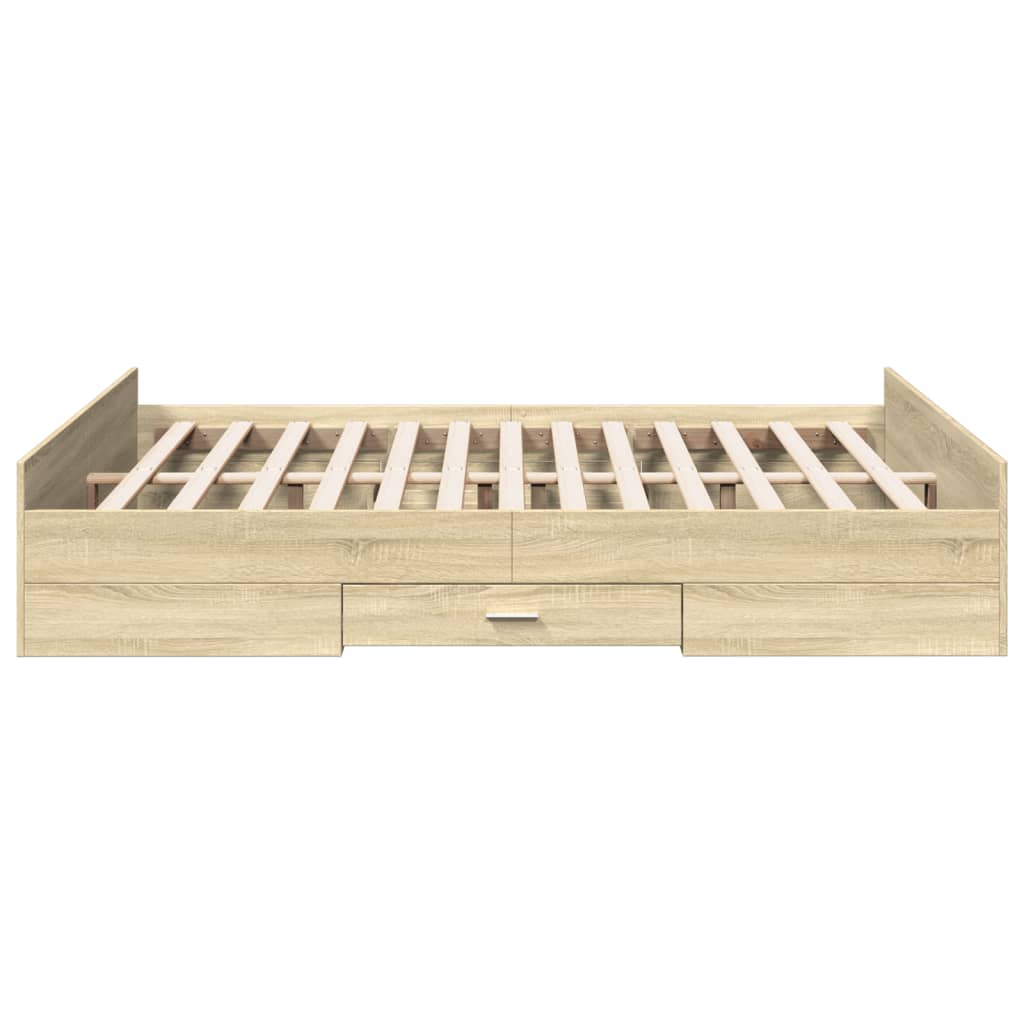 vidaXL Πλαίσιο Κρεβατιού με Συρτάρια Sonoma Δρυς 150x200εκ. Επεξ. Ξύλο