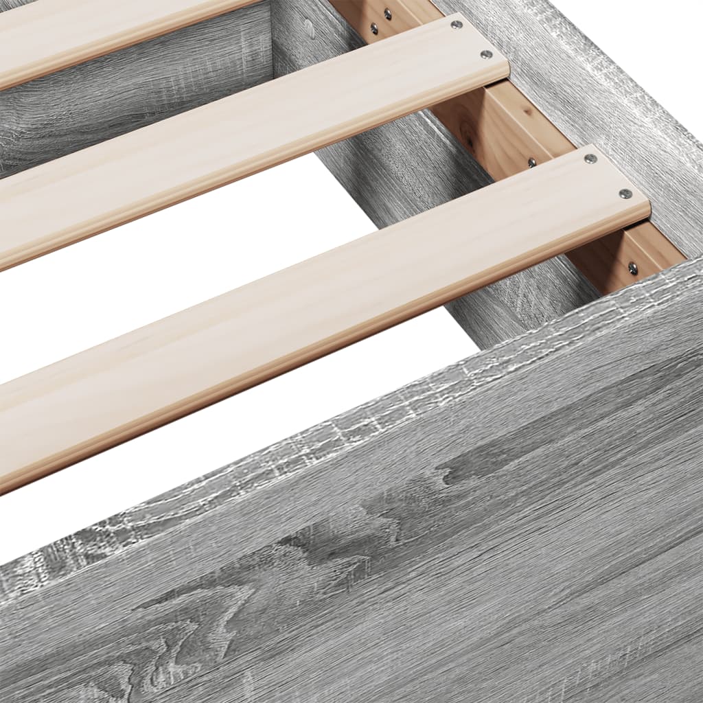 vidaXL Πλαίσιο Κρεβατιού με συρτάρια Γκρι sonoma 140x200εκ. Επεξ. Ξύλο