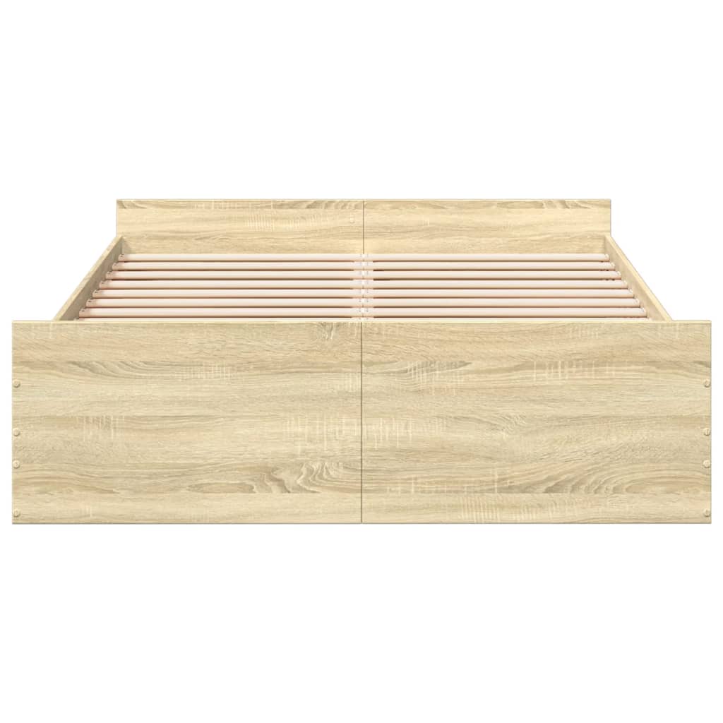 vidaXL Πλαίσιο Κρεβατιού με συρτάρια Sonoma Δρυς 140x190εκ. Επεξ. Ξύλο