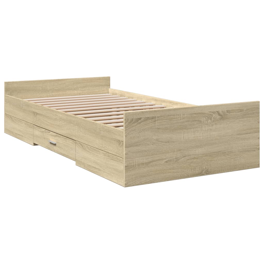 vidaXL Πλαίσιο Κρεβατιού με συρτάρια Sonoma Δρυς 100x200εκ. Επεξ. Ξύλο