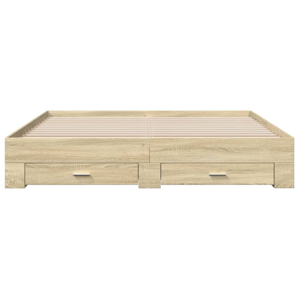 vidaXL Πλαίσιο Κρεβατιού με συρτάρια Sonoma Δρυς 200x200εκ. Επεξ. Ξύλο