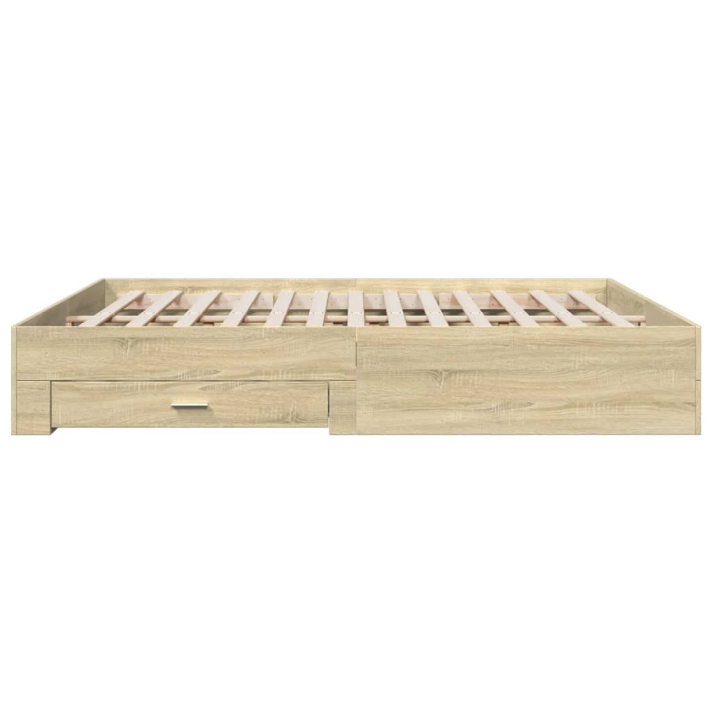 vidaXL Πλαίσιο Κρεβατιού με συρτάρια Sonoma Δρυς 200x200εκ. Επεξ. Ξύλο