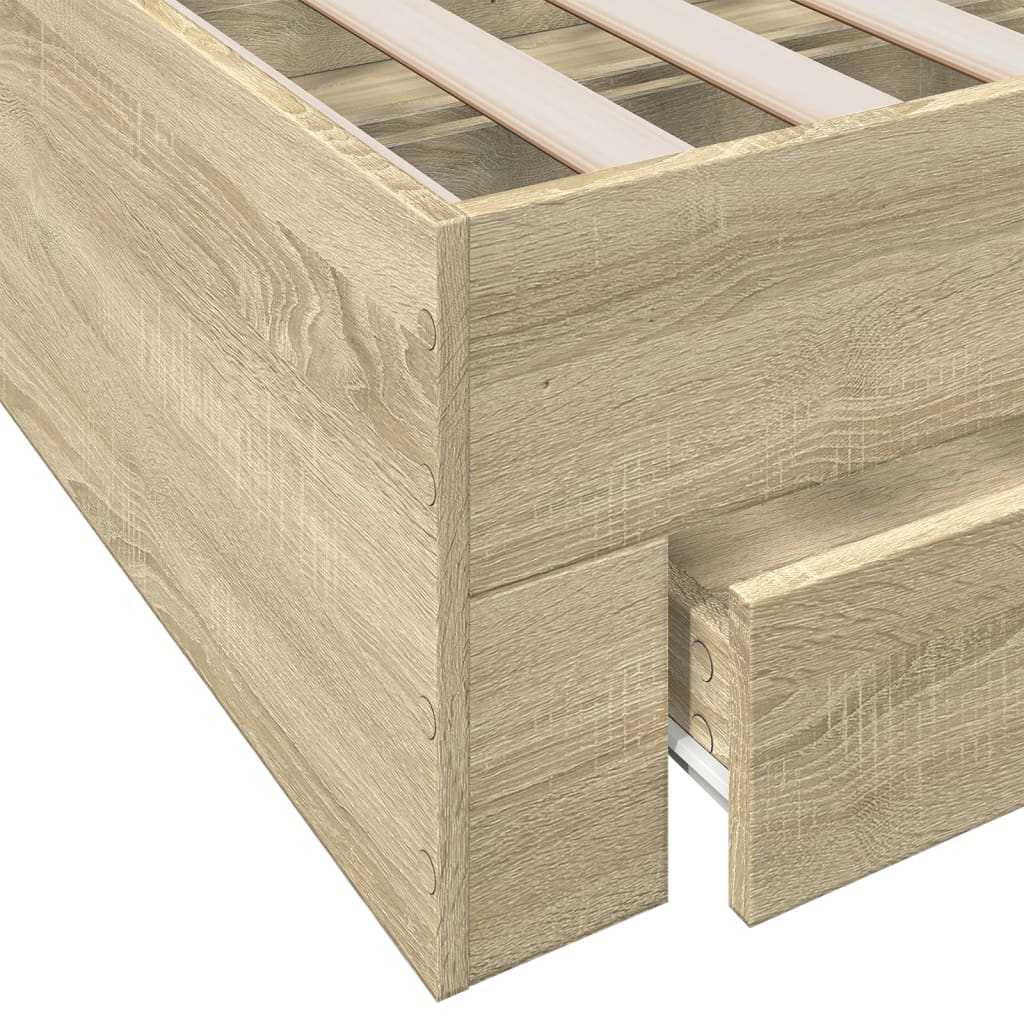 vidaXL Πλαίσιο Κρεβατιού με συρτάρια Sonoma Δρυς 200x200εκ. Επεξ. Ξύλο
