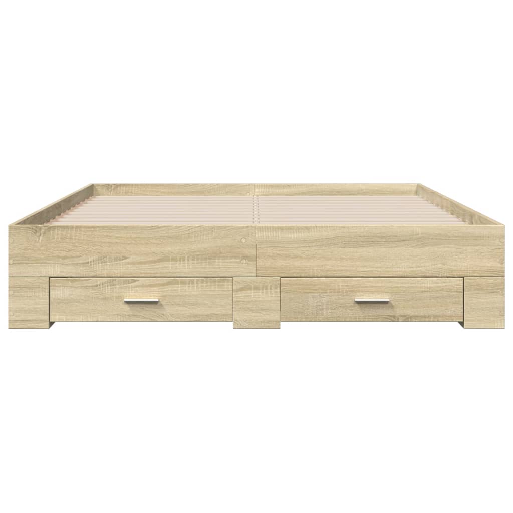 vidaXL Πλαίσιο Κρεβατιού με συρτάρια Sonoma Δρυς 160x200εκ. Επεξ. Ξύλο
