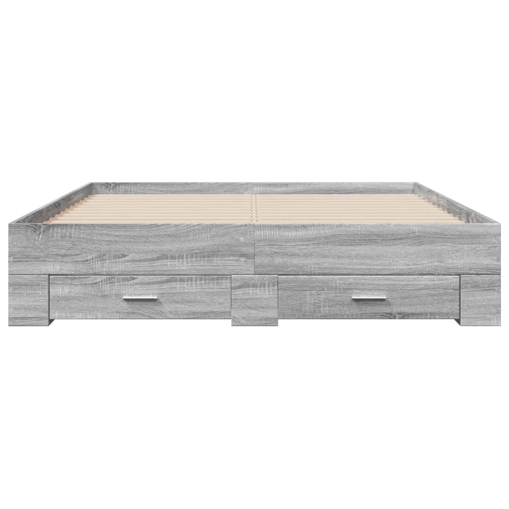vidaXL Πλαίσιο Κρεβατιού με συρτάρια Γκρι sonoma 160x200εκ. Επεξ. Ξύλο