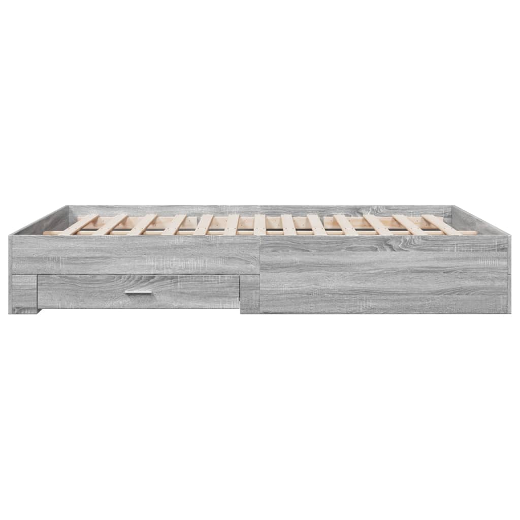 vidaXL Πλαίσιο Κρεβατιού με συρτάρια Γκρι sonoma 160x200εκ. Επεξ. Ξύλο
