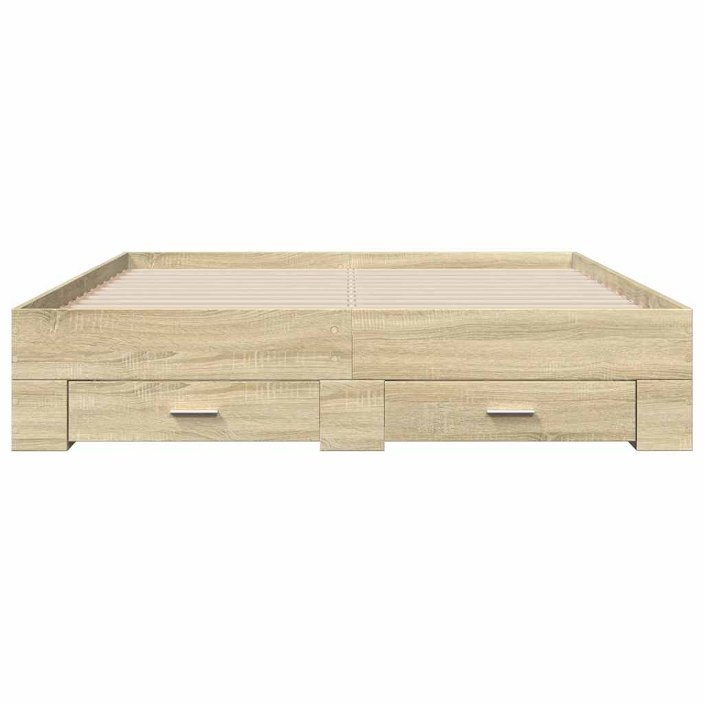 vidaXL Πλαίσιο Κρεβατιού με Συρτάρια Sonoma Δρυς 150x200εκ. Επεξ. Ξύλο
