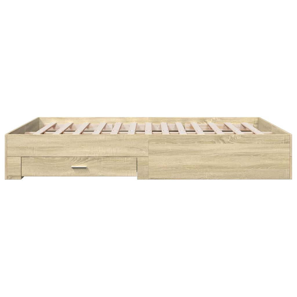 vidaXL Πλαίσιο Κρεβατιού με Συρτάρια Sonoma Δρυς 150x200εκ. Επεξ. Ξύλο