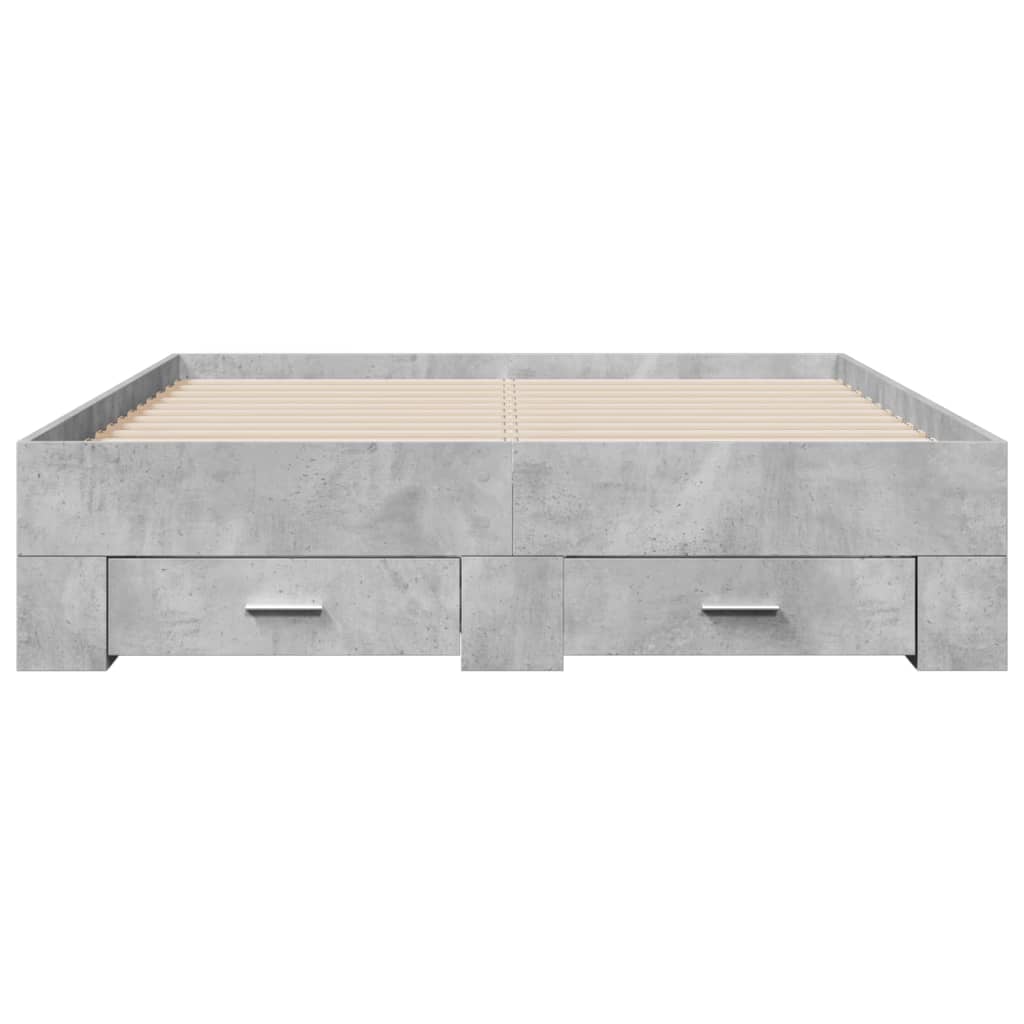 vidaXL Πλαίσιο Κρεβατιού με συρτάρια Γκρι Σκυρ. 120x200 εκ. Επεξ. Ξύλο