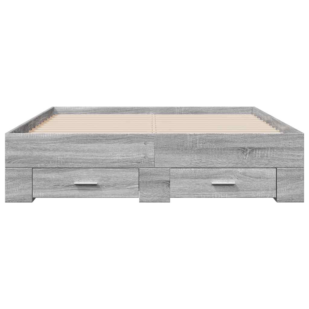 vidaXL Πλαίσιο Κρεβατιού με συρτάρια Γκρι sonoma 120x190εκ. Επεξ. Ξύλο