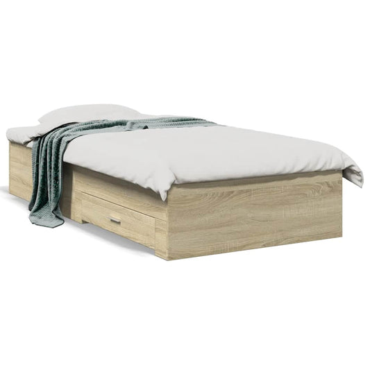 vidaXL Πλαίσιο Κρεβατιού με συρτάρια Sonoma Δρυς 100x200εκ. Επεξ. Ξύλο