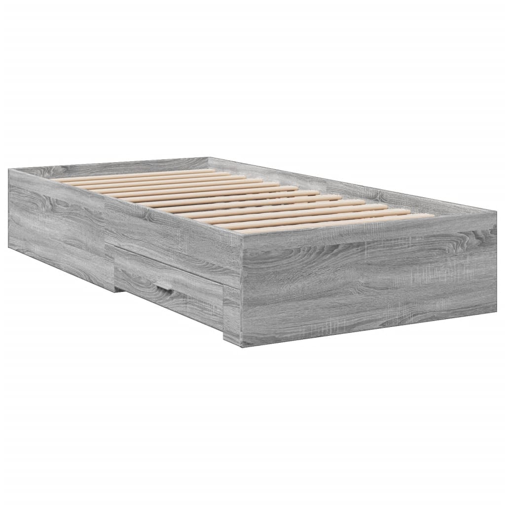 vidaXL Πλαίσιο Κρεβατιού με συρτάρια Γκρι sonoma 100x200εκ. Επεξ. Ξύλο