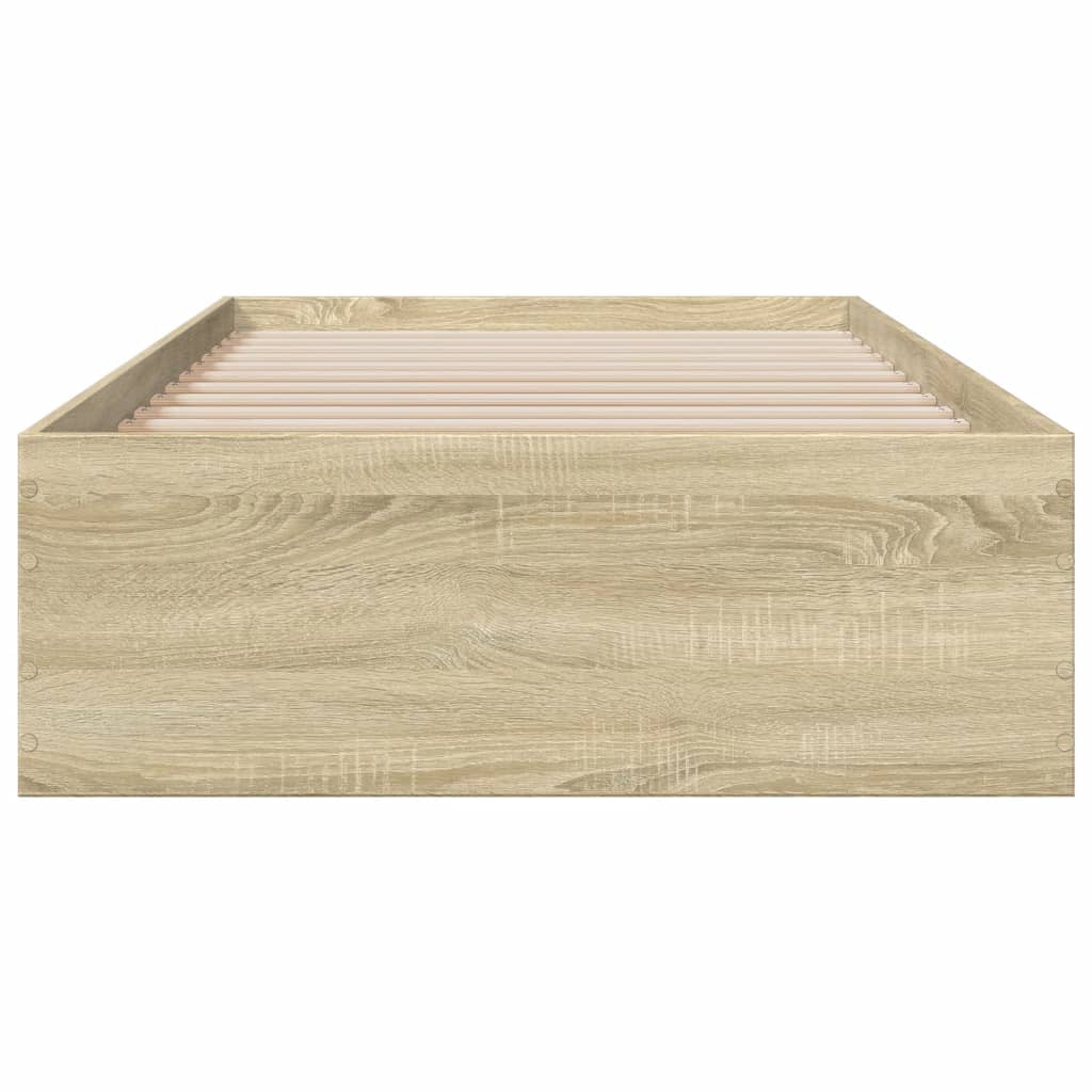 vidaXL Πλαίσιο Κρεβατιού με Συρτάρια Sonoma Δρυς 75x190 εκ. Επεξ. Ξύλο