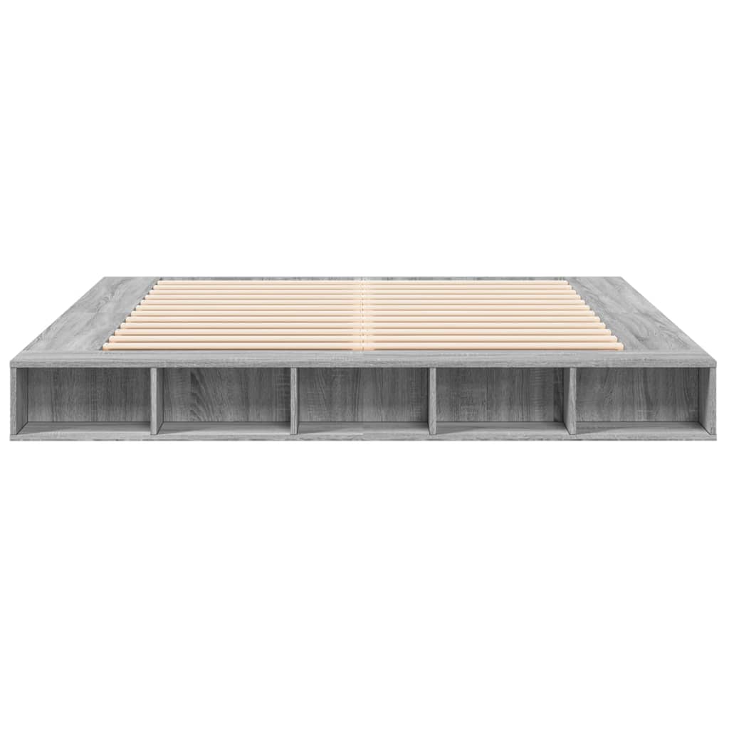 vidaXL Πλαίσιο Κρεβατιού Γκρι Sonoma 200x200 εκ. Επεξεργασμένο Ξύλο