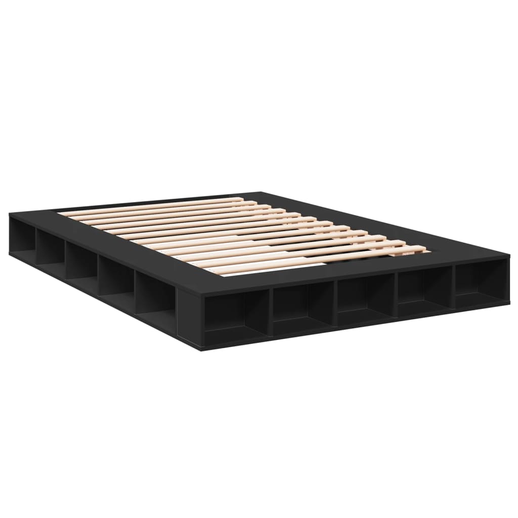 vidaXL Πλαίσιο Κρεβατιού Μαύρο 160 x 200 εκ. από Επεξεργασμένο Ξύλο