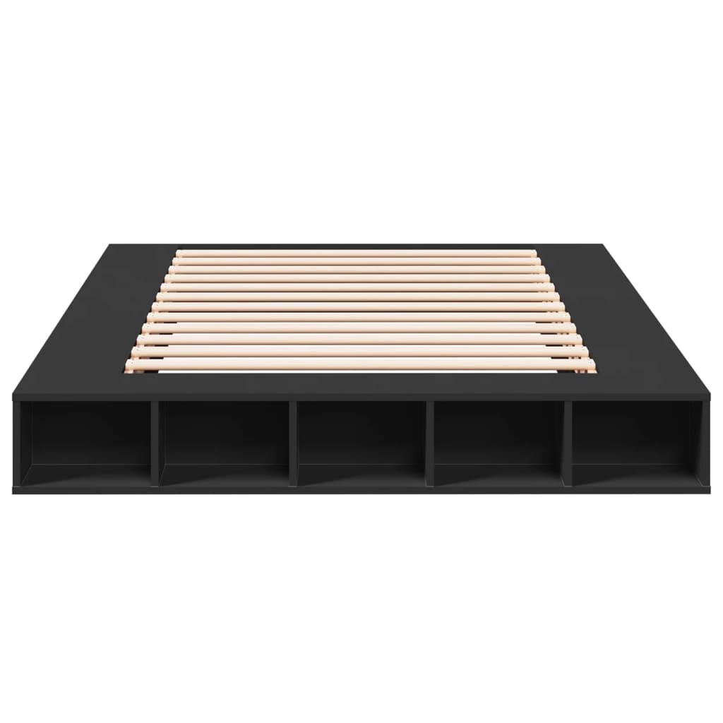 vidaXL Πλαίσιο Κρεβατιού Μαύρο 160 x 200 εκ. από Επεξεργασμένο Ξύλο