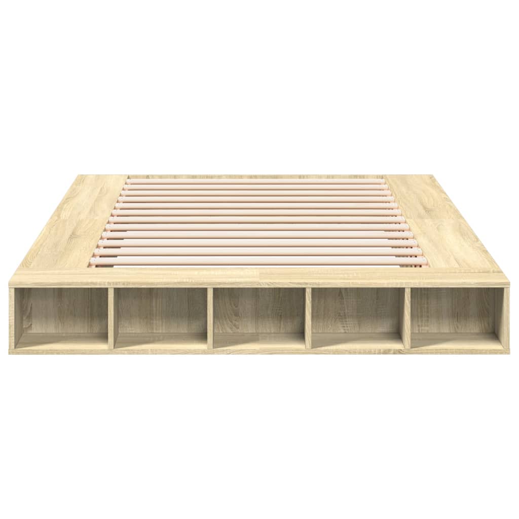 vidaXL Πλαίσιο Κρεβατιού Sonoma Δρυς 160x200 εκ. Επεξεργασμένο Ξύλο
