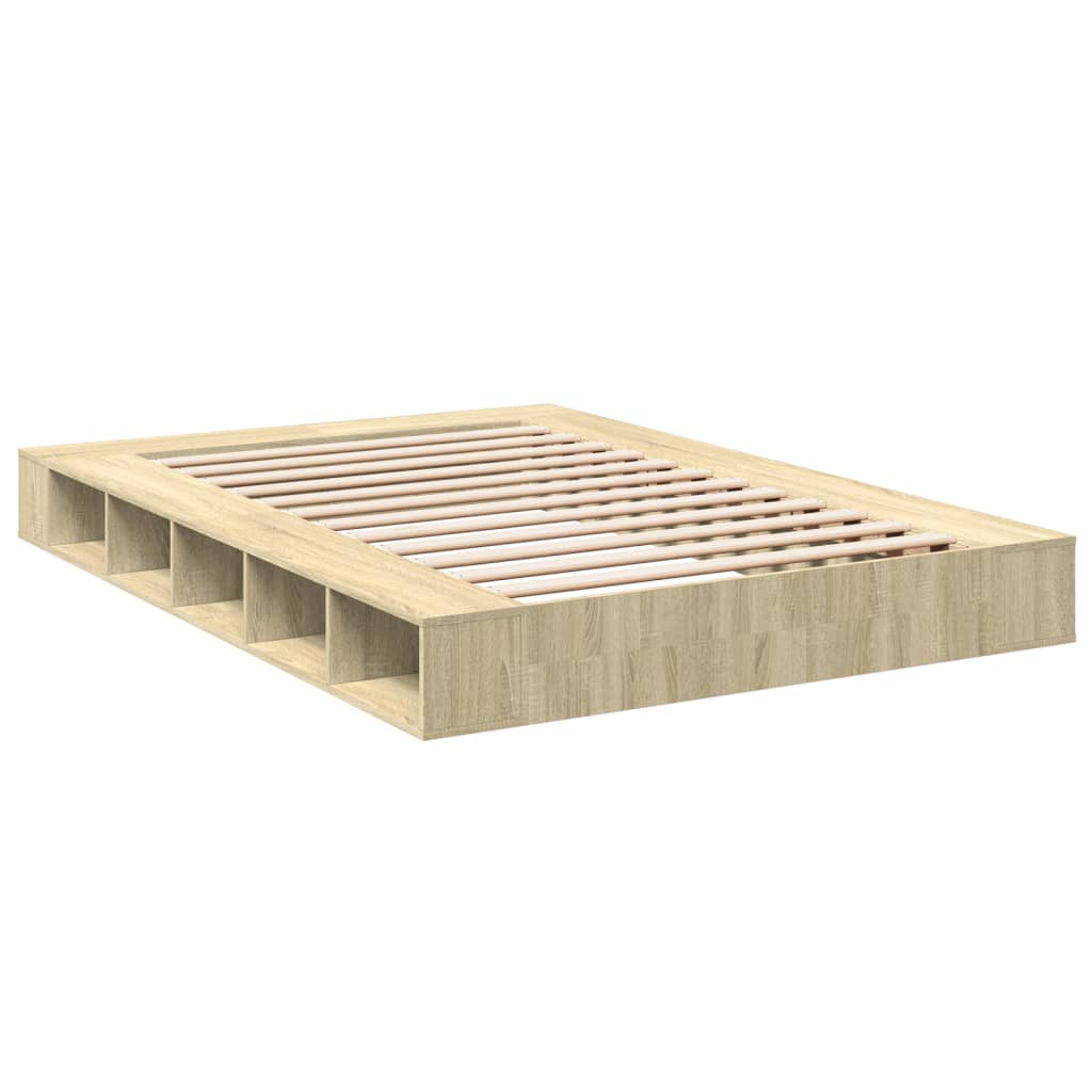 vidaXL Πλαίσιο Κρεβατιού Sonoma Δρυς 150x200 εκ. Επεξεργασμένο Ξύλο