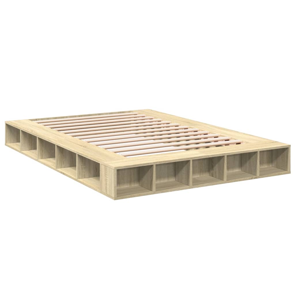 vidaXL Πλαίσιο Κρεβατιού Sonoma Δρυς 140x200 εκ. Επεξεργασμένο Ξύλο