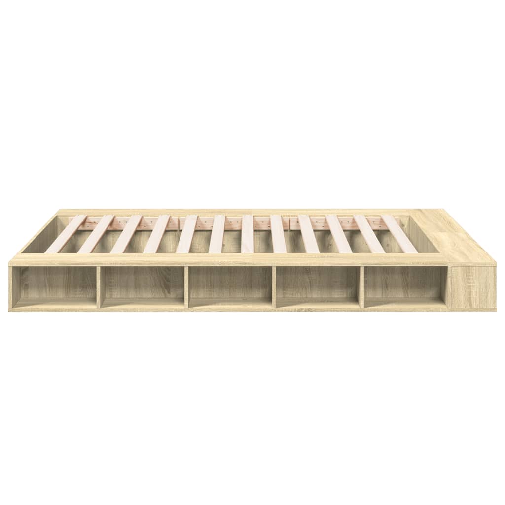 vidaXL Πλαίσιο Κρεβατιού Sonoma Δρυς 140x200 εκ. Επεξεργασμένο Ξύλο