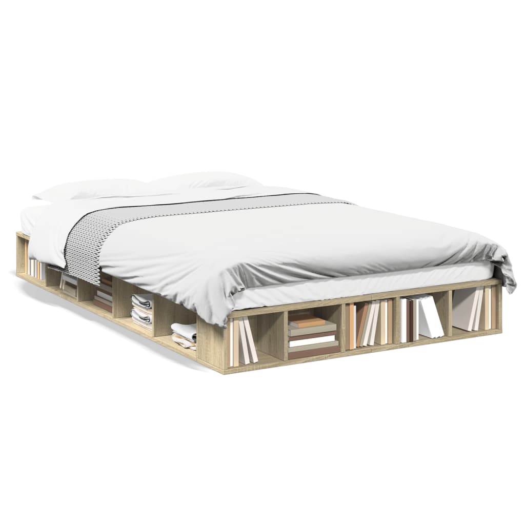 vidaXL Πλαίσιο Κρεβατιού Sonoma Δρυς 120x200 εκ. Επεξεργασμένο Ξύλο