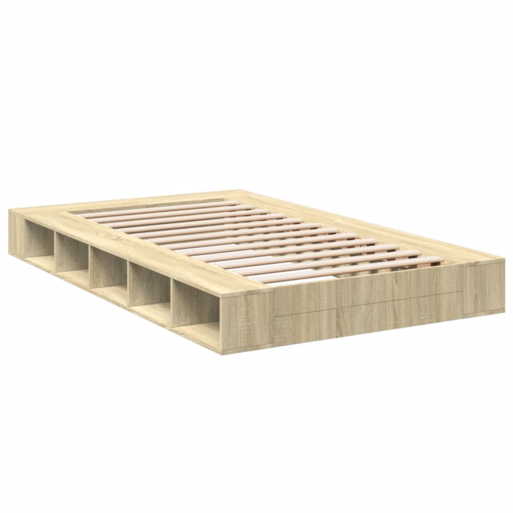 vidaXL Πλαίσιο Κρεβατιού Sonoma Δρυς 120x200 εκ. Επεξεργασμένο Ξύλο