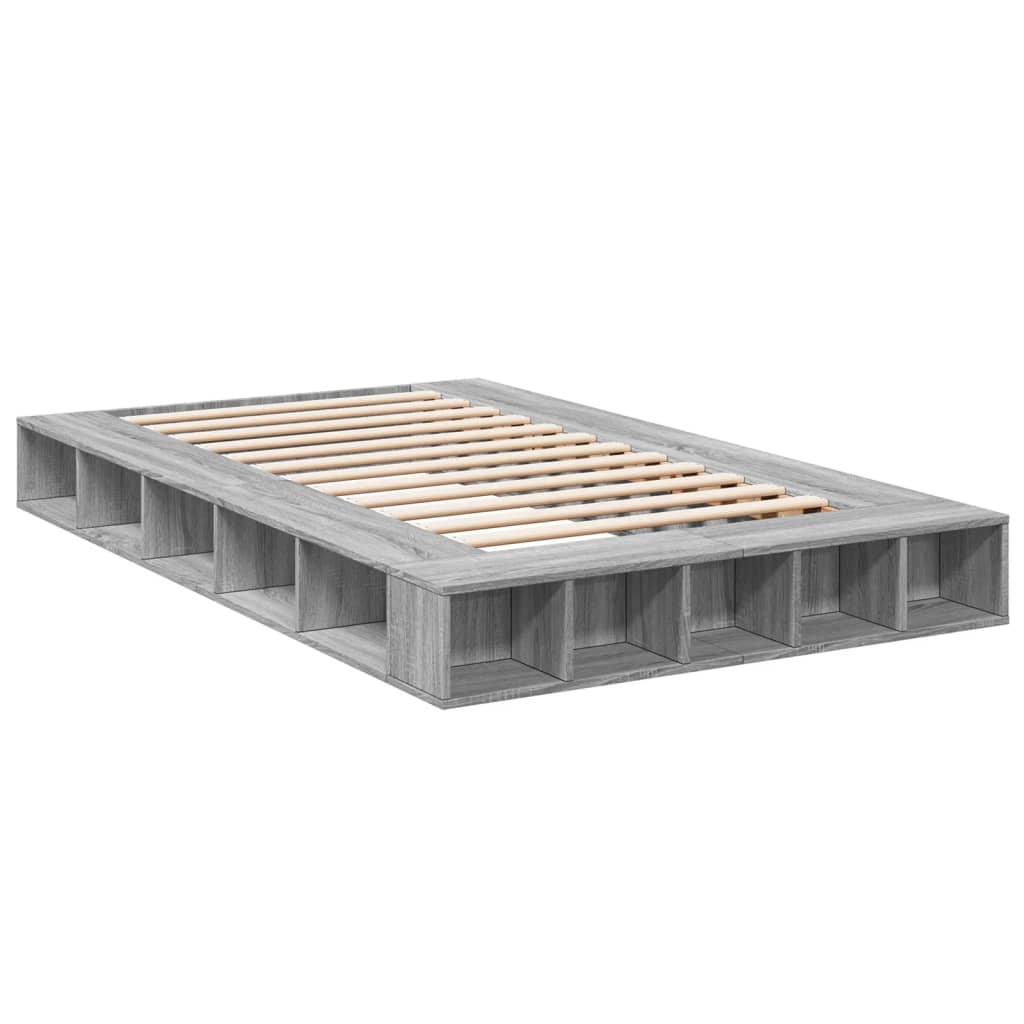 vidaXL Πλαίσιο Κρεβατιού Γκρι Sonoma 140x190 εκ. Επεξεργασμένο Ξύλο