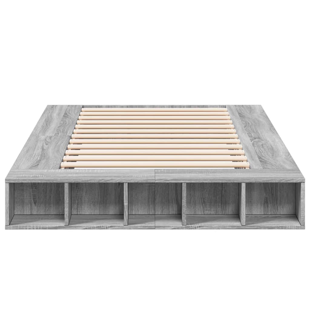 vidaXL Πλαίσιο Κρεβατιού Γκρι Sonoma 140x190 εκ. Επεξεργασμένο Ξύλο