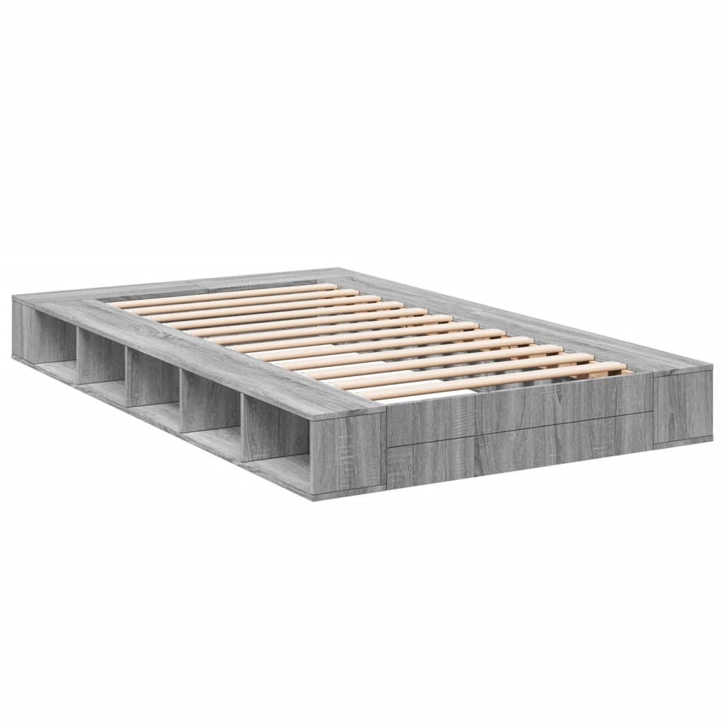 vidaXL Πλαίσιο Κρεβατιού Γκρι Sonoma 140x190 εκ. Επεξεργασμένο Ξύλο