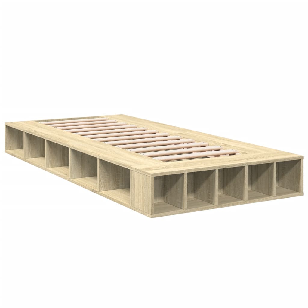 vidaXL Πλαίσιο Κρεβατιού Sonoma Δρυς 90x200 εκ. Επεξεργασμένο Ξύλο