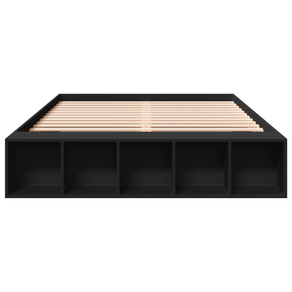 vidaXL Πλαίσιο Κρεβατιού Μαύρο 160x200 εκ. Επεξεργασμένο Ξύλο