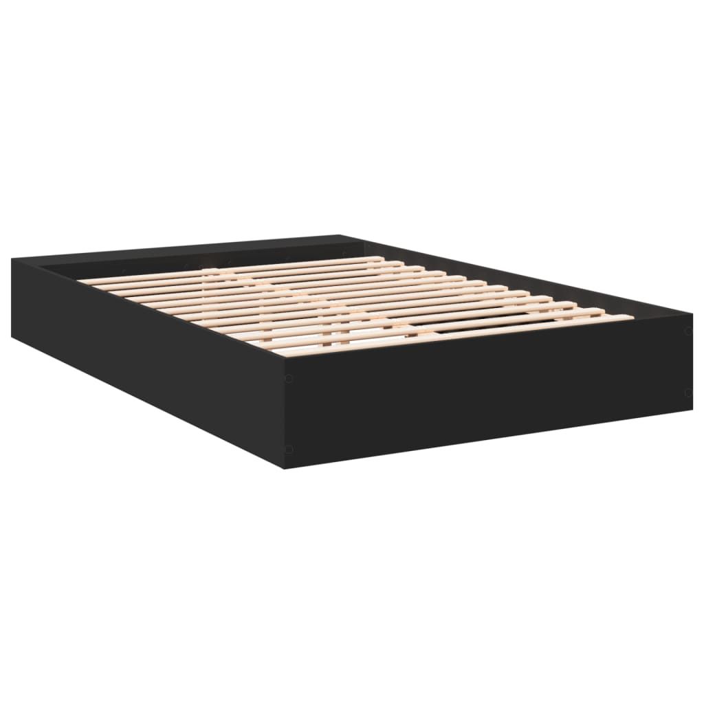 vidaXL Πλαίσιο Κρεβατιού Μαύρο 160x200 εκ. Επεξεργασμένο Ξύλο