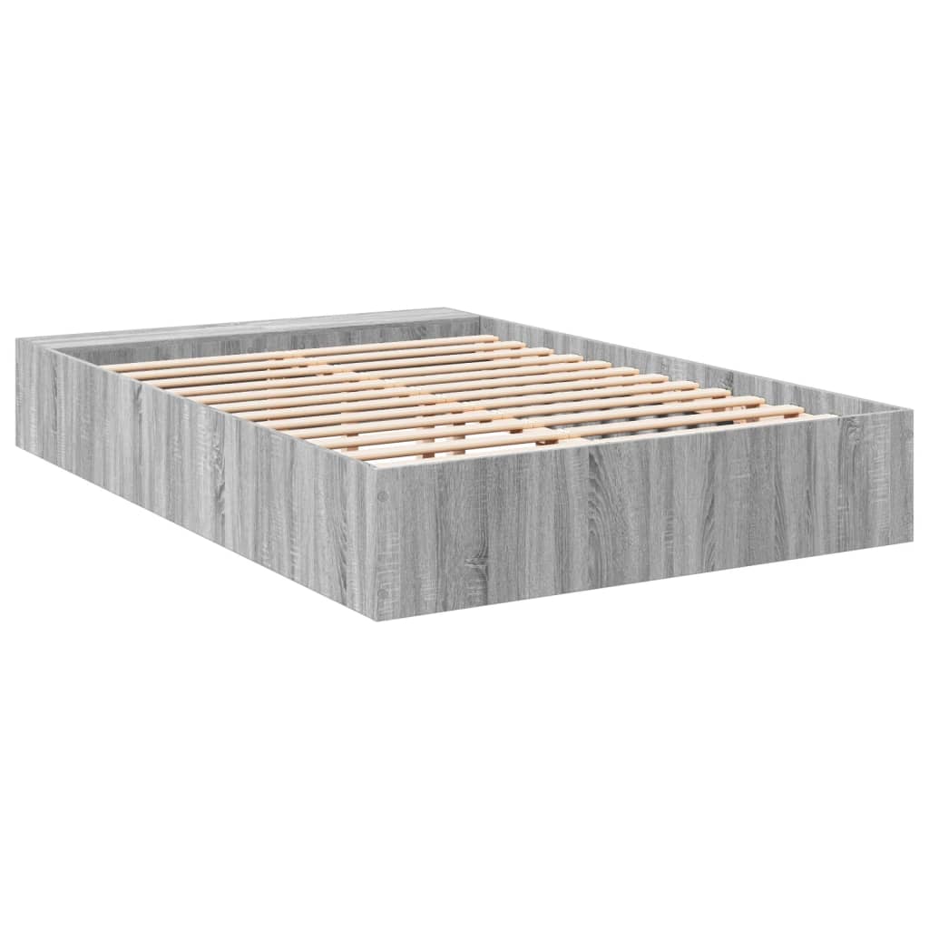 vidaXL Πλαίσιο Κρεβατιού Γκρι Sonoma 135x190 εκ. Επεξεργασμένο Ξύλο