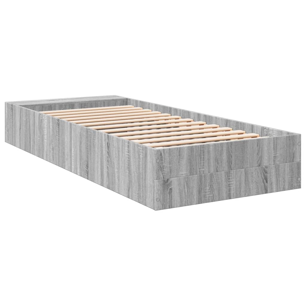 vidaXL Πλαίσιο Κρεβατιού Γκρι Sonoma 100x200 εκ. Επεξεργασμένο Ξύλο
