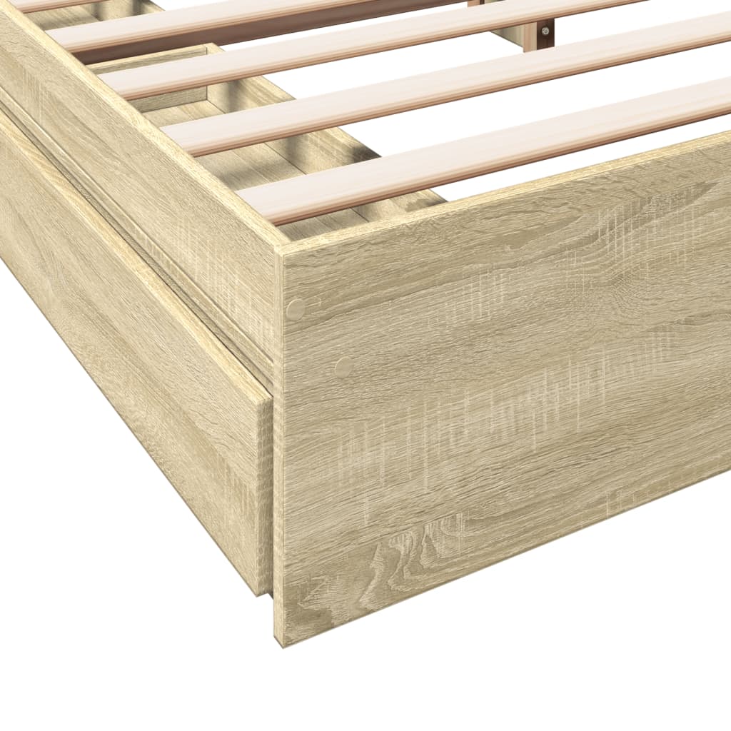 vidaXL Πλαίσιο Κρεβατιού με συρτάρια Sonoma Δρυς 200x200εκ. Επεξ. Ξύλο