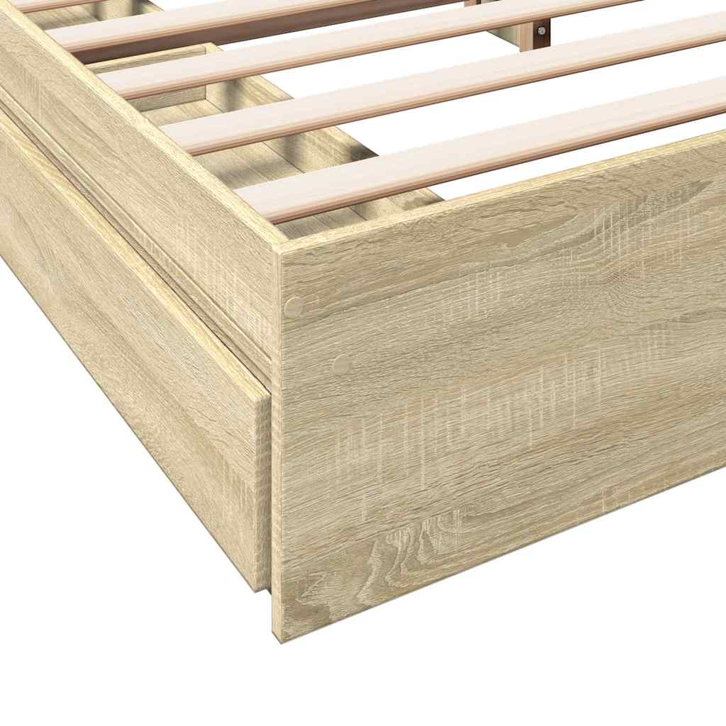 vidaXL Πλαίσιο Κρεβατιού με συρτάρια Sonoma Δρυς 180x200εκ. Επεξ. Ξύλο