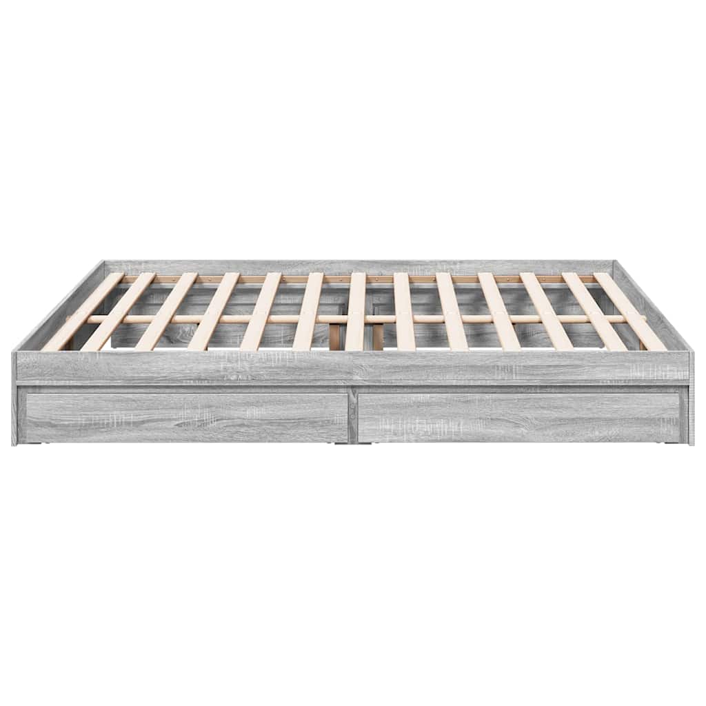 vidaXL Πλαίσιο Κρεβατιού με συρτάρια Γκρι sonoma 180x200εκ. Επεξ. Ξύλο