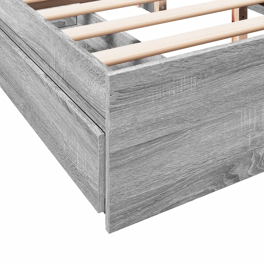 vidaXL Πλαίσιο Κρεβατιού με συρτάρια Γκρι sonoma 160x200εκ. Επεξ. Ξύλο