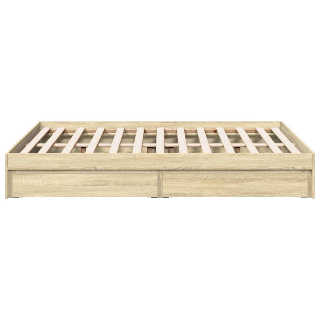 vidaXL Πλαίσιο Κρεβατιού με συρτάρια Sonoma Δρυς 140x200εκ. Επεξ. Ξύλο