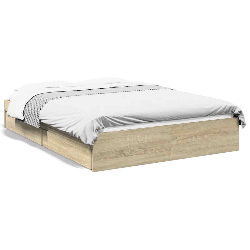 vidaXL Πλαίσιο Κρεβατιού με συρτάρια Sonoma Δρυς 120x200εκ. Επεξ. Ξύλο