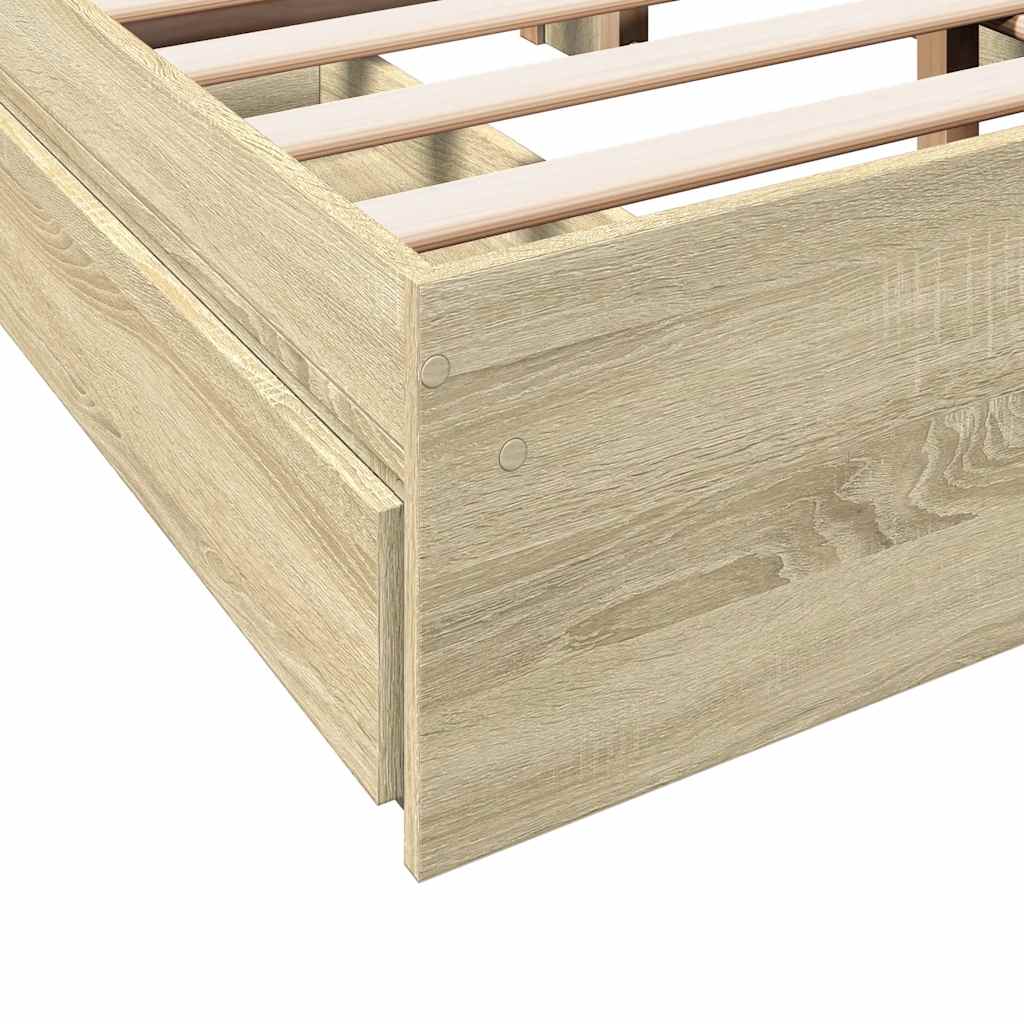 vidaXL Πλαίσιο Κρεβατιού με συρτάρια Sonoma Δρυς 120x200εκ. Επεξ. Ξύλο