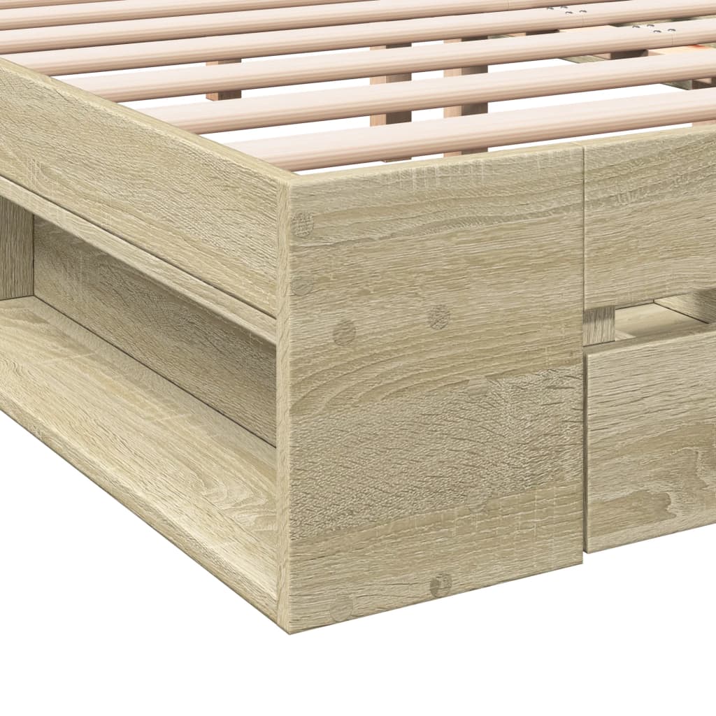 vidaXL Πλαίσιο Κρεβατιού με συρτάρια Sonoma Δρυς 120x200εκ. Επεξ. Ξύλο