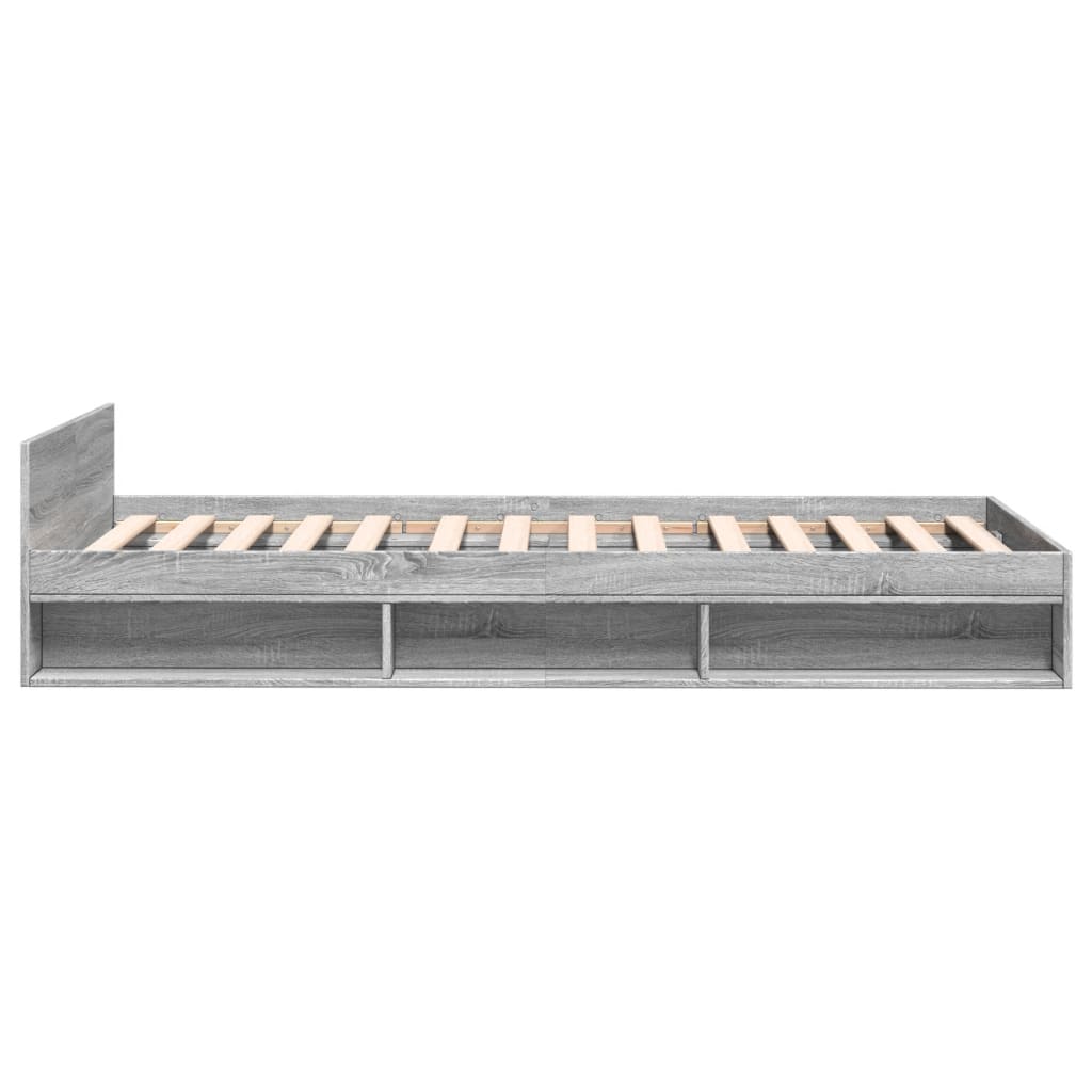 vidaXL Πλαίσιο Κρεβατιού με Συρτάρια Γκρι Sonoma 90x190εκ. Επεξ. Ξύλο