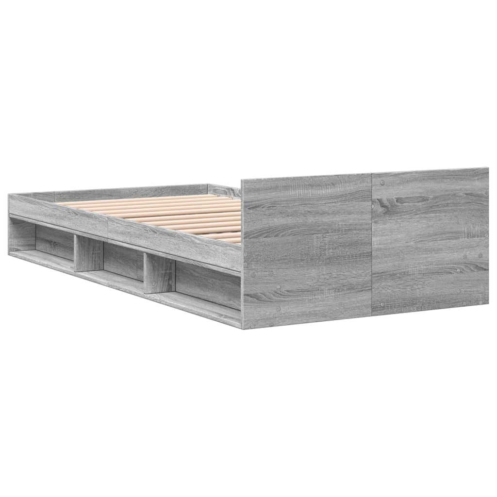 vidaXL Πλαίσιο Κρεβατιού με Συρτάρια Γκρι Sonoma 90x190εκ. Επεξ. Ξύλο