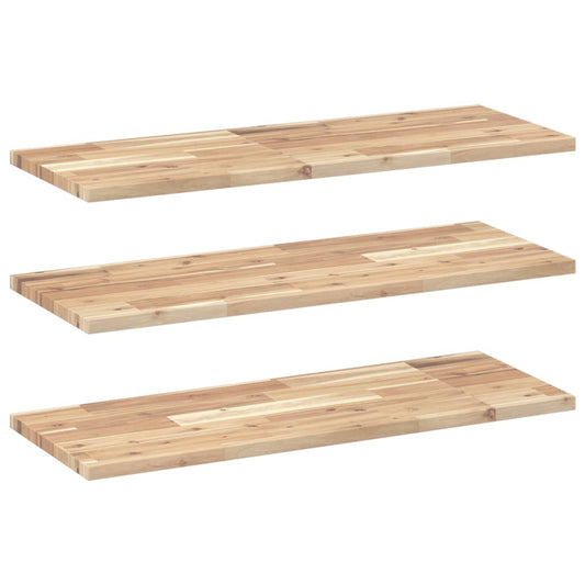 vidaXL Ράφια Πλωτά 3 τεμ. 100x30x2 εκ. από Μασίφ Ξύλο Ακακίας χωρίς Επεξεργασία