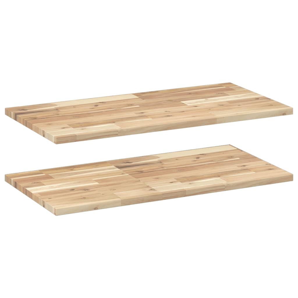 vidaXL Ράφια Πλωτά 2 τεμ. 100x40x2 εκ. από Μασίφ Ξύλο Ακακίας χωρίς Επεξεργασία