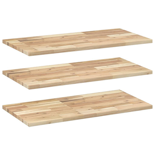 vidaXL Ράφια Πλωτά 3 τεμ. 100x40x2 εκ. από Μασίφ Ξύλο Ακακίας χωρίς Επεξεργασία