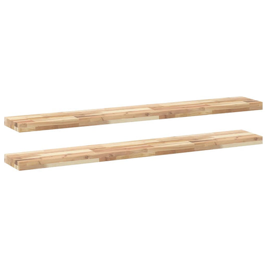vidaXL Ράφια Κρεμαστά 2 Τεμ. 160x40x4εκ Ακατέργαστο Μασίφ Ξύλο Ακακίας